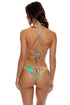 Luli Fama Positano Seamless Reversible Wavy Ruched Back Brazilian Tie Side Bottom